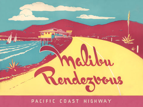Malibu Rendezvous, Malibu 1960s Menu Art