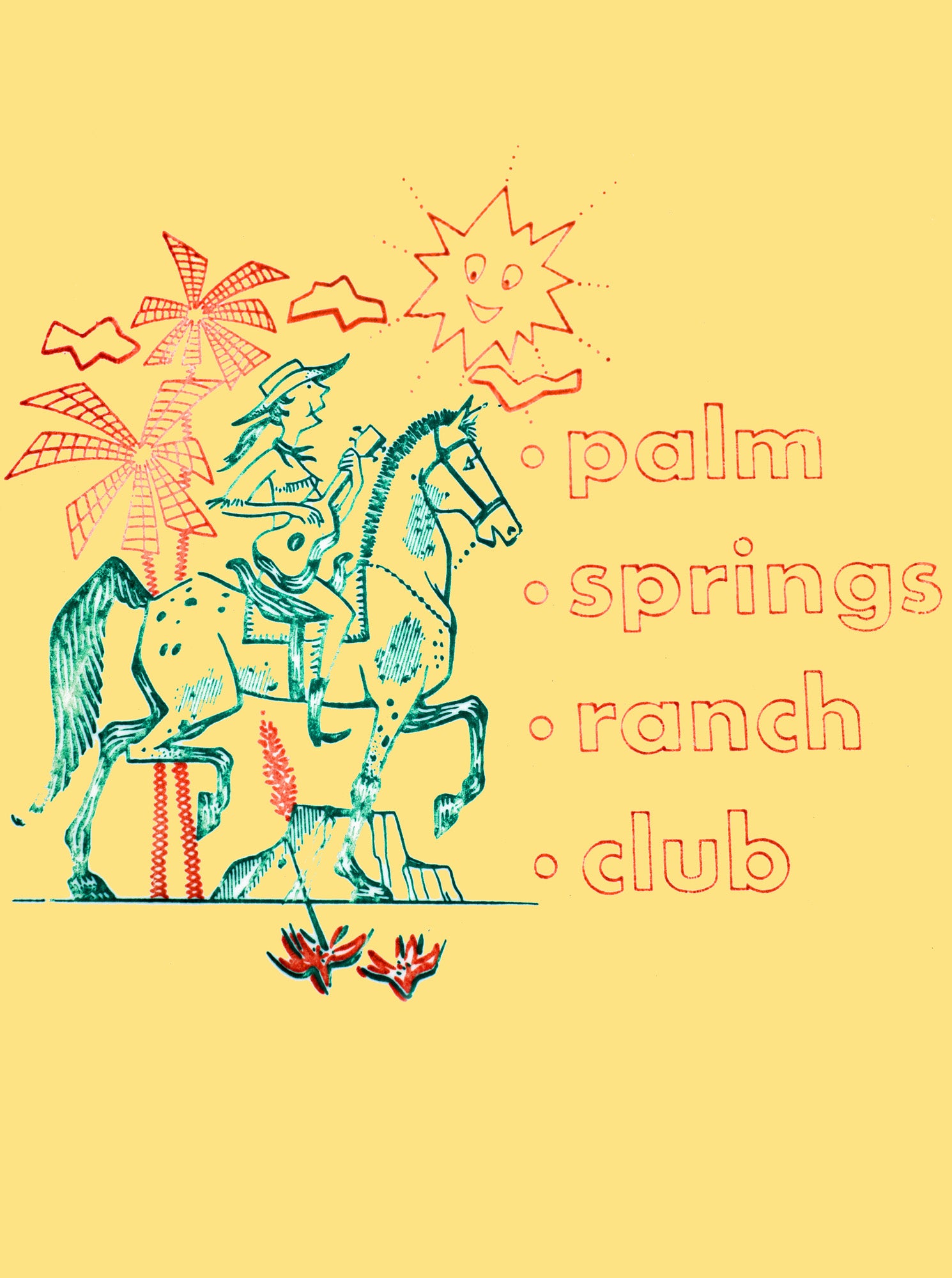 Palm Springs Ranch Club 1950s Menu Art