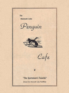 Penguin Café, Mammoth Lakes 1940s Menu Art