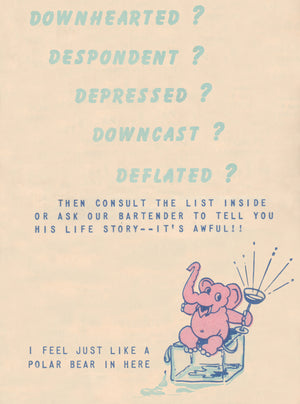 Jamaica Arms, Kingston, Jamaica 1968 Menu Art