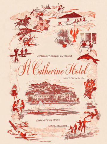 St Catherine's Hotel, Catalina Island 1956 Menu Art