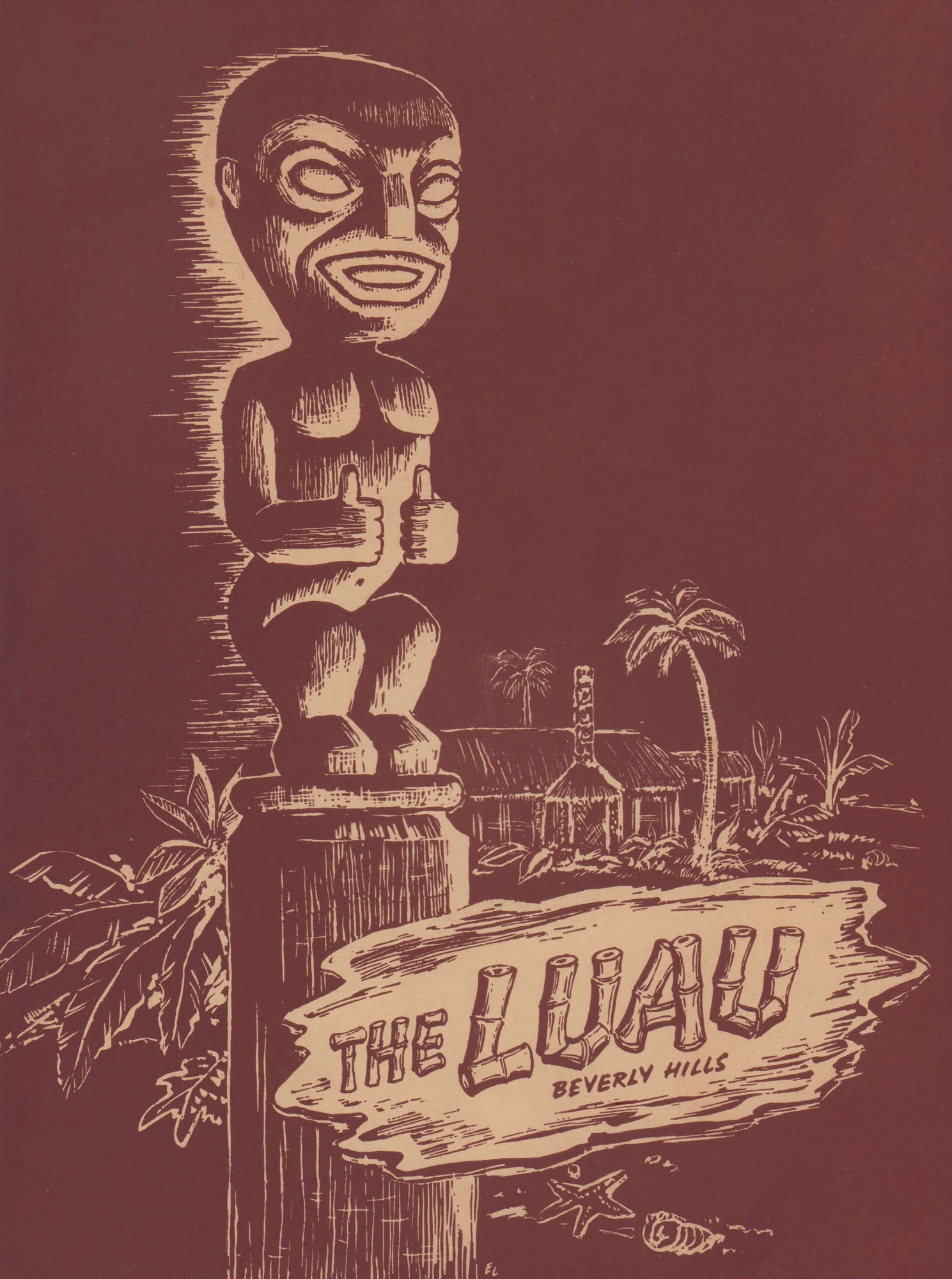 The Luau, Beverly Hills 1960s Tiki Menu Art