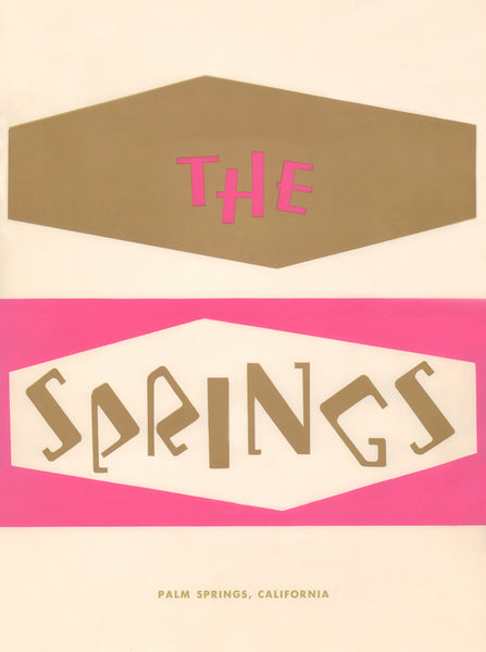 The Springs, Palm Springs 1950s Menu Design