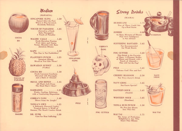 Tonga Lei, Malibu 1960s Cocktail menu