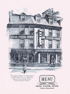 Union Oyster House, Boston 1947 Menu art