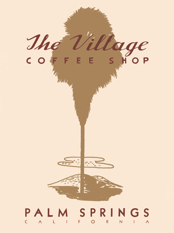 The Village Coffee Shop, Palm Springs 1940 Menu Art