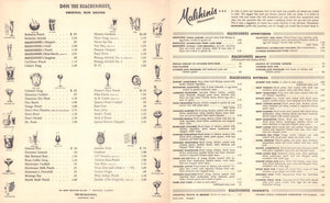 Don The Beachcomber, Chicago 1960s Menu