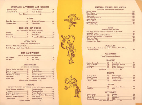 Hotel Carrillo, Santa Barbara 1951 Menu