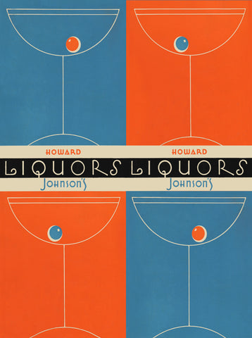 Howard Johnson's Liquors 2, USA 1950s Menu Design