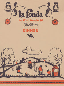 Fred Harvey La Fonda, Santa Fe 1969 mENU aRT