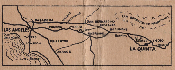 La Quinta Hotel, Palm Springs 1930s Map