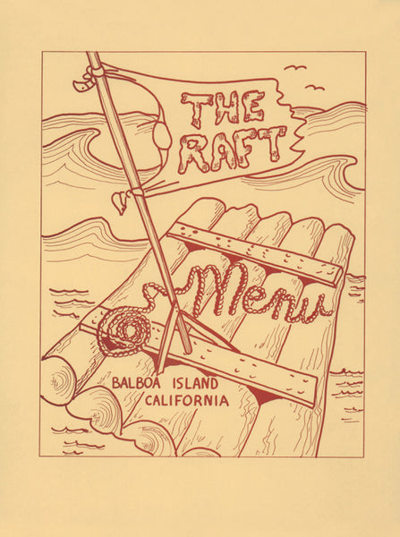 The Raft, Balboa Island 1950s Menu Art Cover