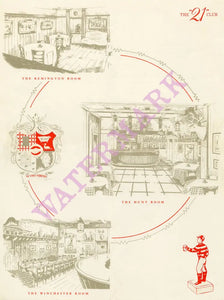 21 Club, New York 1981 Menu Art

