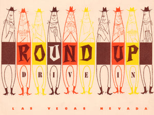 Round Up Drive In, Las Vegas 1957 Menu Art