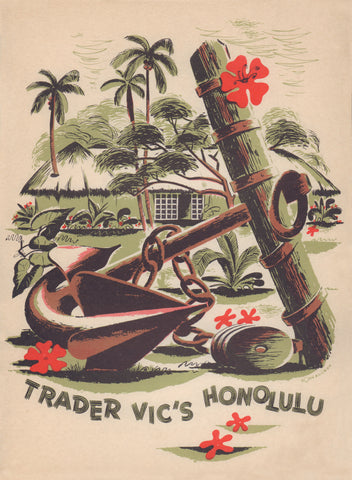 Trader Vic's, Honolulu 1950s Menu Art