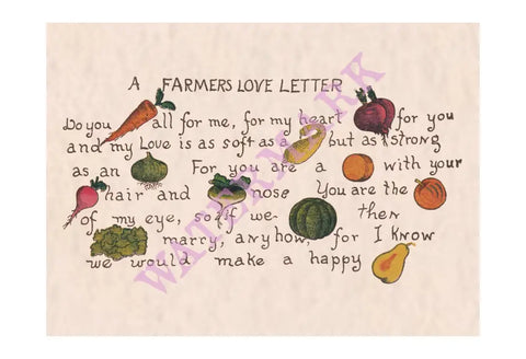 A Farmers Love Letter 1909 Vintage Americana Menus