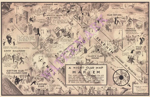 A Night Club Map of Harlem E. Simms Campbell 1932 Posters Prints & Visual Artwork