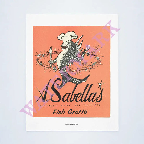 A. Sabella's, San Francisco, 1959 Vintage Menu