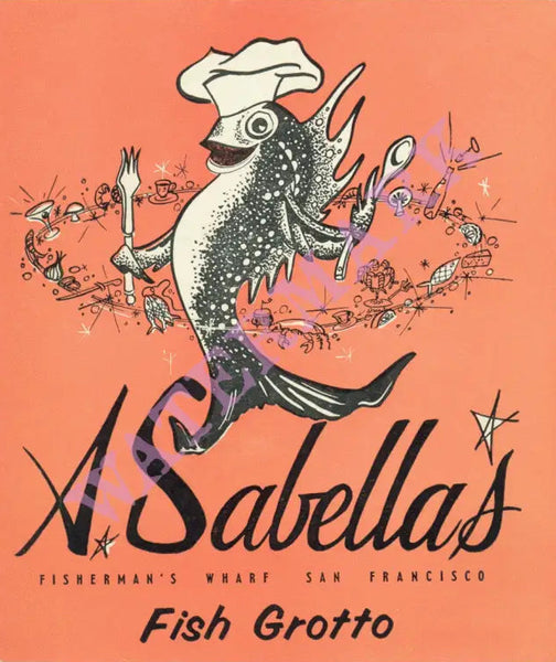 A. Sabella’s San Francisco 1959 Vintage Menu Art