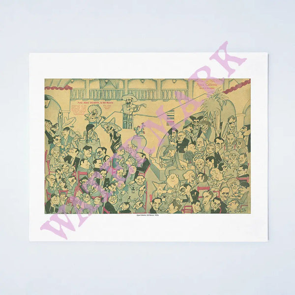 Agua Caliente, Tijuana, Mexico, 1934 Vintage Menu Art