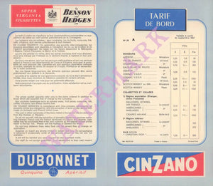 Air France In-flight Menu, 1957 