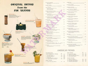 Aku Aku, Stardust Hotel, Las Vegas 1960s Drinks menu