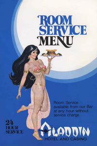 Aladdin Hotel and Casino Room Service Menu Las Vegas 1960s Vintage Americana Menus