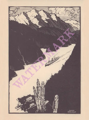 Alaska Steamship Company, The Inside Passage, 1936 Menu Art
