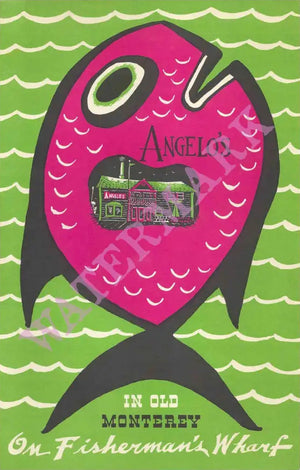 Angelo's Monterey 1960s Vintage Menu Art