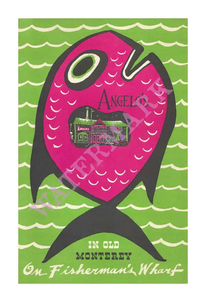 Angelo's Monterey 1960s Vintage Menu Print