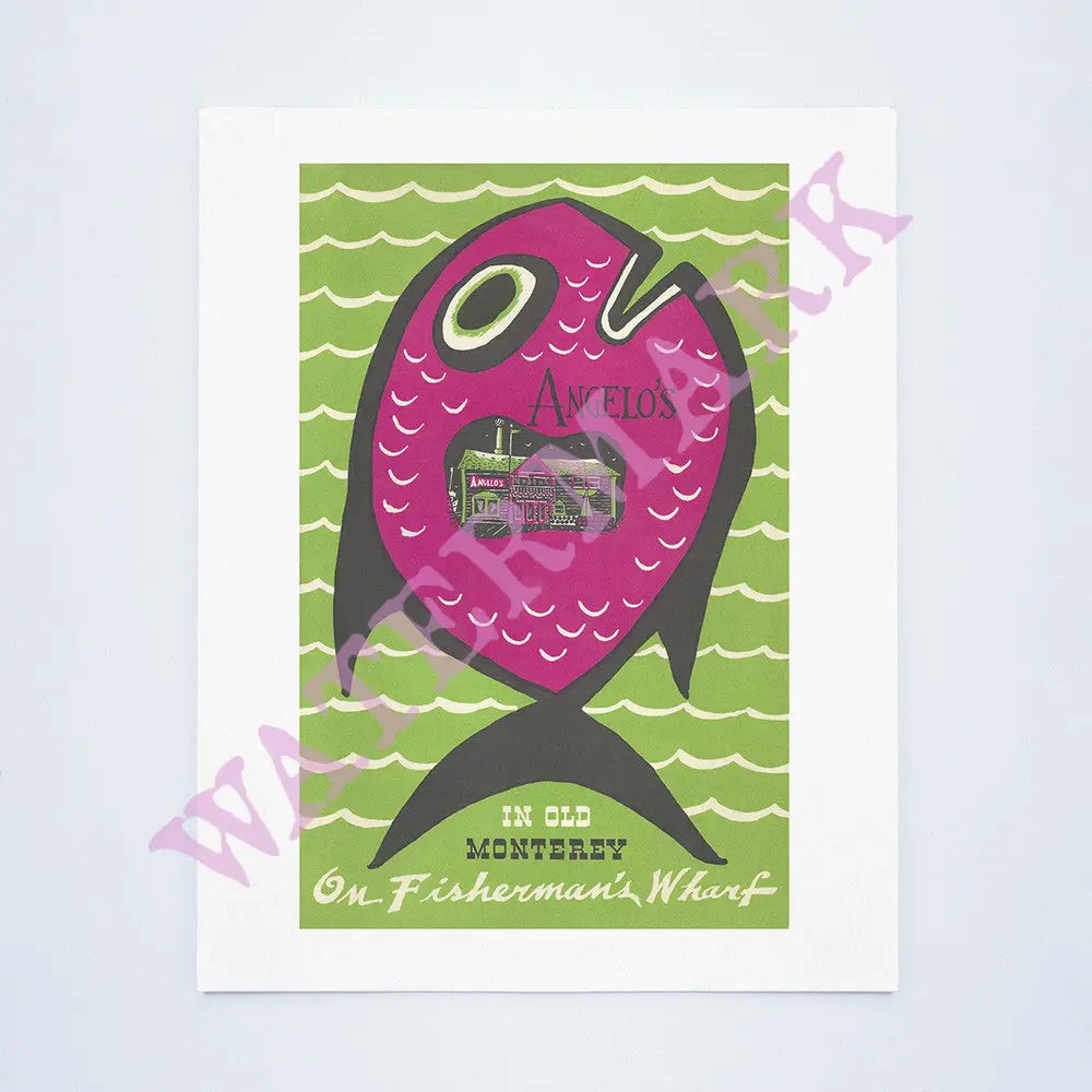 Angelo's Monterey 1960s Vintage Menu Print