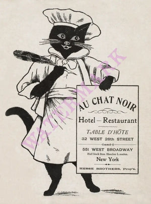 Au Chat Noir, New York 1900 Menu Art