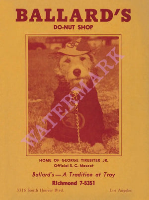 Ballard's Do-Nut Shop, Los Angeles 1950s Menu Art