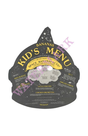 Bananaman Space Helmet Kid's Menu 1980s
