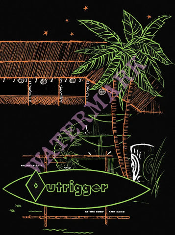 Billingsley's The Outrigger, Laguna Beach 1960s Tiki Art