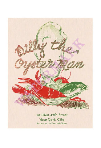 Billy the Oysterman New York 1947 Vintage Americana Menus