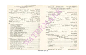 Billy the Oysterman vintage menu 1947 New York