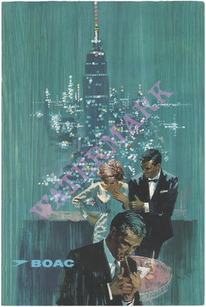 BOAC Monarch Service London - New York 1967 Airline Menu