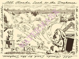 Bob Murray's Doghouse, Seattle, 1955 Menu Art