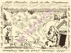 Bob Murray's Doghouse, Seattle, 1955 Menu Art