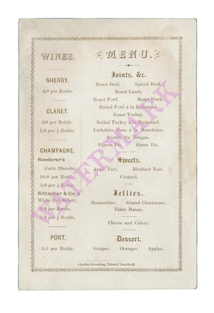 Bradford Football Club Annual Ball 1885