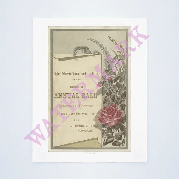 Bradford Football Club Annual Ball 1885