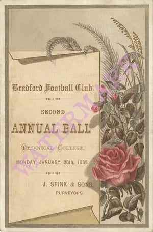Bradford Football Club Annual Ball 1885