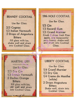 Alexander Cocktail 1930s Matchbook Cover