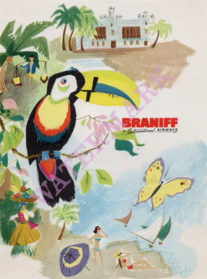 Braniff International Airways, In-flight Menu 1960s Menu Art