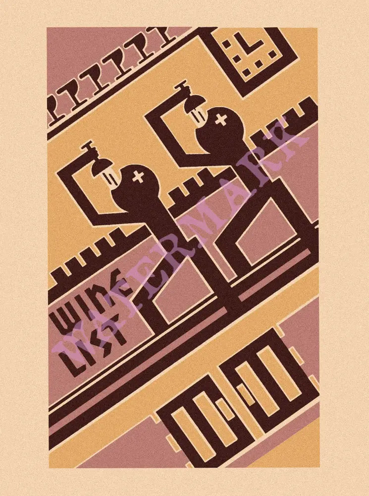 Brookhaven Wine List, Wingdale NY 1950s Menu Art