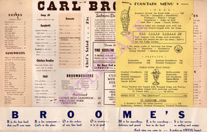 Broome's, Seattle 1930s Menu