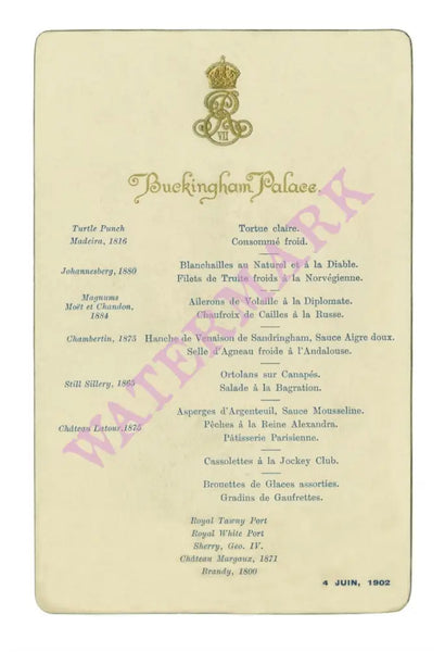 Buckingham Palace, June 4 1902 Jockey Club Dinner
