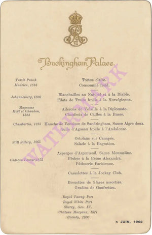 Buckingham Palace, June 4 1902 Jockey Club Dinner