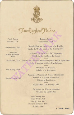 Buckingham Palace, June 4 1902 Jockey Club Dinner